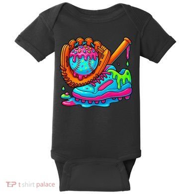 Ice Cream Drip Baseball Stuff Baseball Dripping For Baby Bodysuit