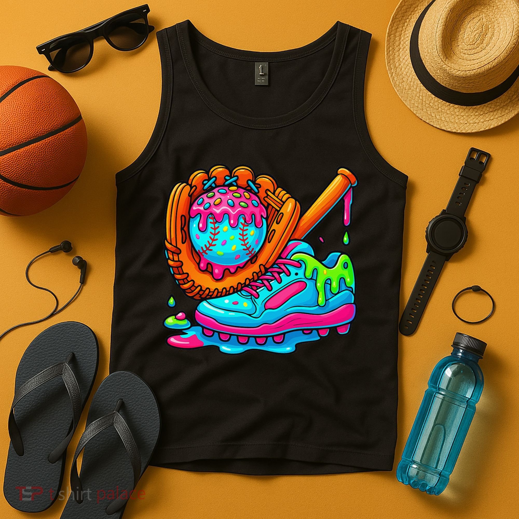 Ice Cream Drip Baseball Stuff Baseball Dripping For Tank Top