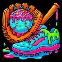 Ice Cream Drip Baseball Stuff Baseball Dripping For Tank Top thumb 6