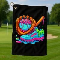 Ice Cream Drip Baseball Stuff Baseball Dripping For Golf Towel thumb 1