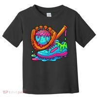 Ice Cream Drip Baseball Stuff Baseball Dripping For Toddler T-Shirt thumb 0
