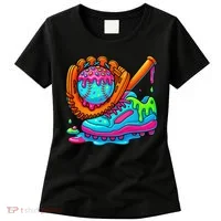 Ice Cream Drip Baseball Stuff Baseball Dripping For Women's T-Shirt thumb 0