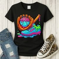 Ice Cream Drip Baseball Stuff Baseball Dripping For Women's T-Shirt thumb 3