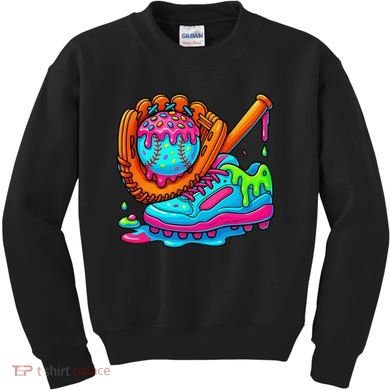 Ice Cream Drip Baseball Stuff Baseball Dripping For Kids Sweatshirt