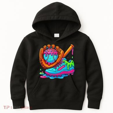 Ice Cream Drip Baseball Stuff Baseball Dripping For Kids Hoodie
