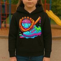 Ice Cream Drip Baseball Stuff Baseball Dripping For Kids Hoodie thumb 3
