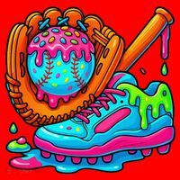 Ice Cream Drip Baseball Stuff Baseball Dripping For Santa Hat thumb 1