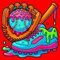 Ice Cream Drip Baseball Stuff Baseball Dripping For Santa Hat thumb 1