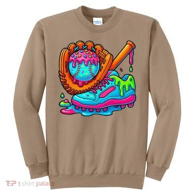 Ice Cream Drip Baseball Stuff Baseball Dripping For Sweatshirt