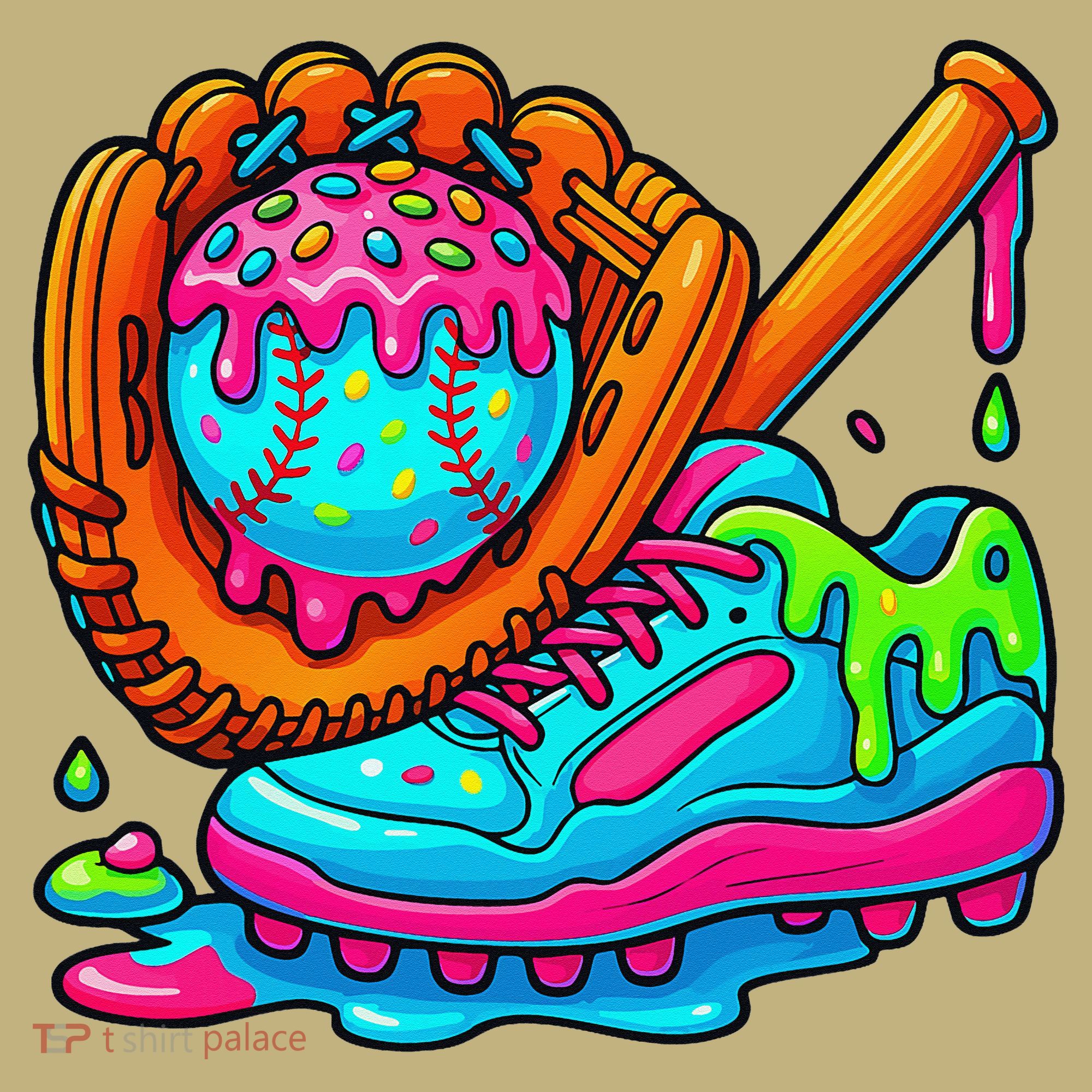 Ice Cream Drip Baseball Stuff Baseball Dripping For Sweatshirt