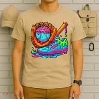 Ice Cream Drip Baseball Stuff Baseball Dripping For T-Shirt thumb 6