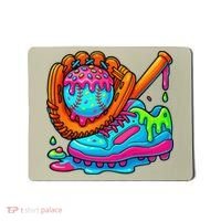 Ice Cream Drip Baseball Stuff Baseball Dripping For Mousepad thumb 0
