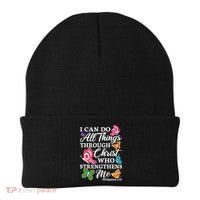 I Can Do All Things Through Christ Who Strengthens Me Bible Great Gift Beanie thumb 0