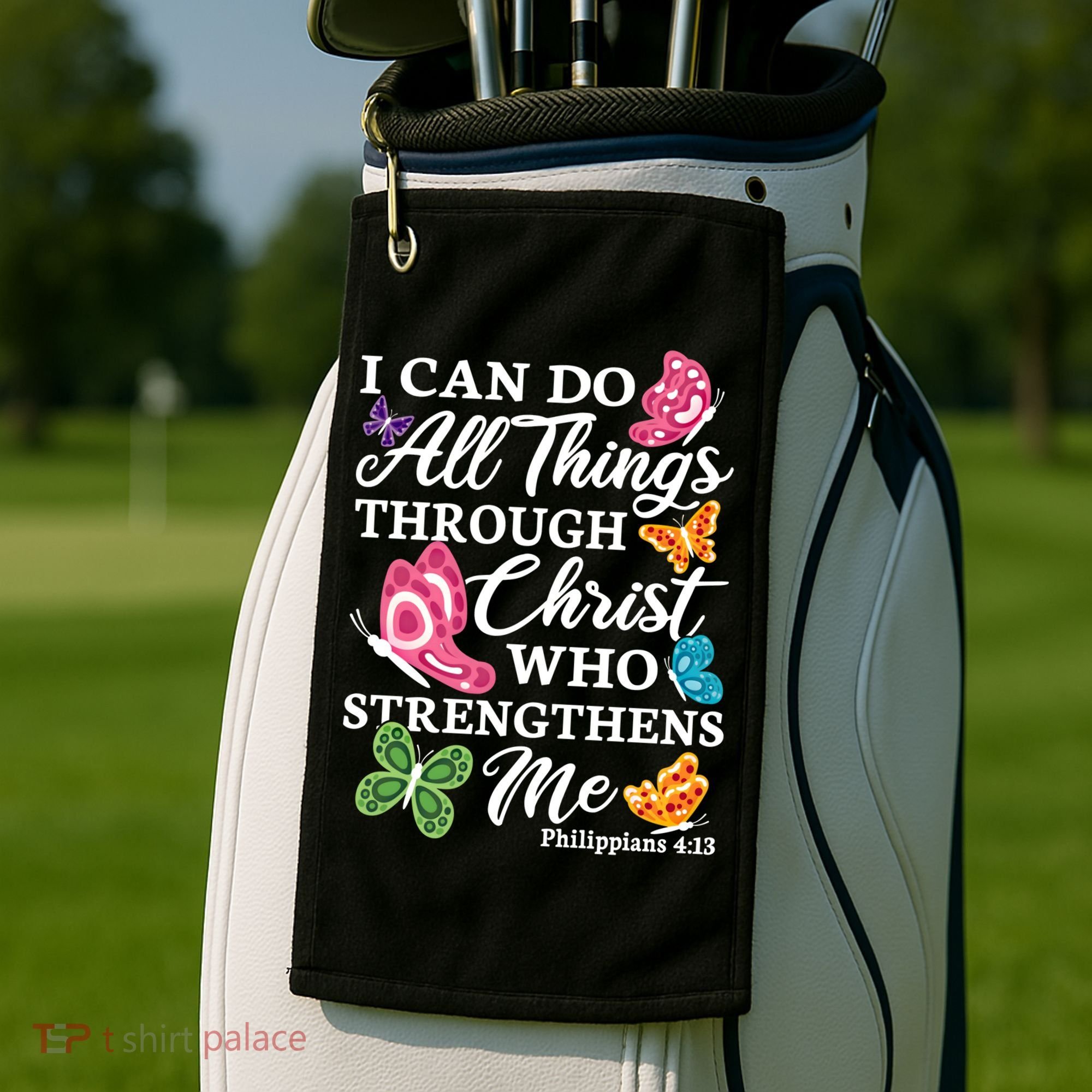 I Can Do All Things Through Christ Who Strengthens Me Bible Great Gift Golf Towel