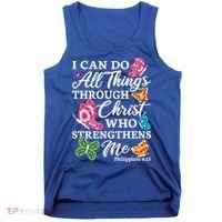 I Can Do All Things Through Christ Who Strengthens Me Bible Great Gift Tank Top thumb 0