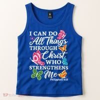 I Can Do All Things Through Christ Who Strengthens Me Bible Great Gift Tank Top thumb 2
