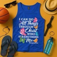 I Can Do All Things Through Christ Who Strengthens Me Bible Great Gift Tank Top thumb 4
