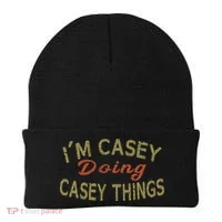 I'm Casey Doing Casey Things Funny Saying Gift Beanie thumb 0
