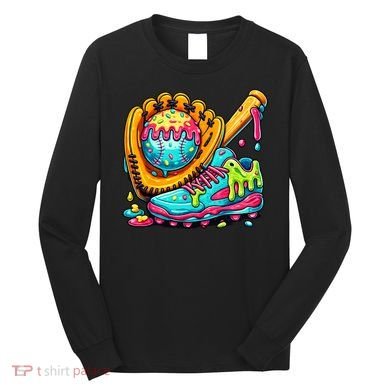 Ice Cream Drip Baseball Stuff Long Sleeve Shirt