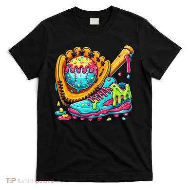 Ice Cream Drip Baseball Stuff T-Shirt