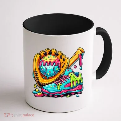 Ice Cream Drip Baseball Stuff Coffee Mug back