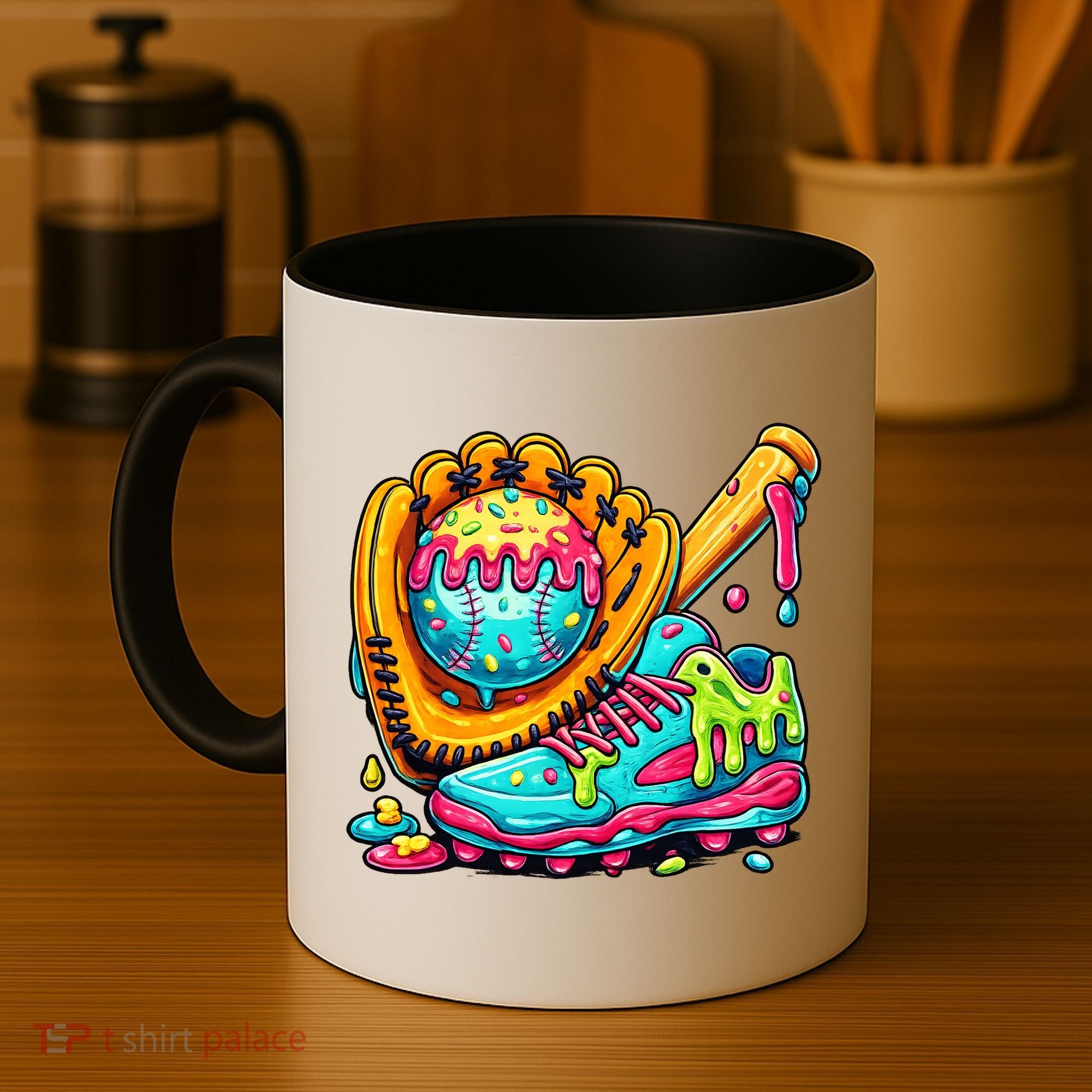 Ice Cream Drip Baseball Stuff Coffee Mug