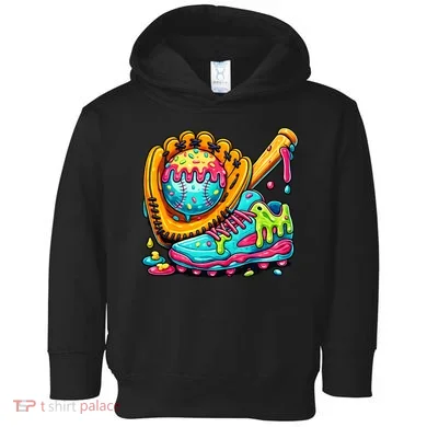 Ice Cream Drip Baseball Stuff Toddler Hoodie