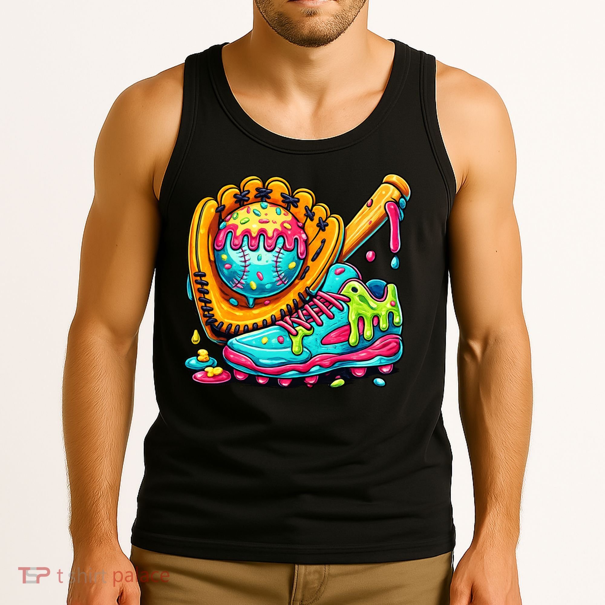 Ice Cream Drip Baseball Stuff Tank Top