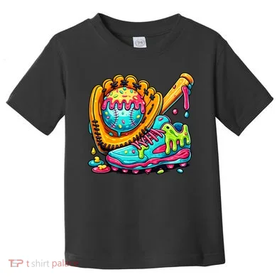 Ice Cream Drip Baseball Stuff Toddler T-Shirt