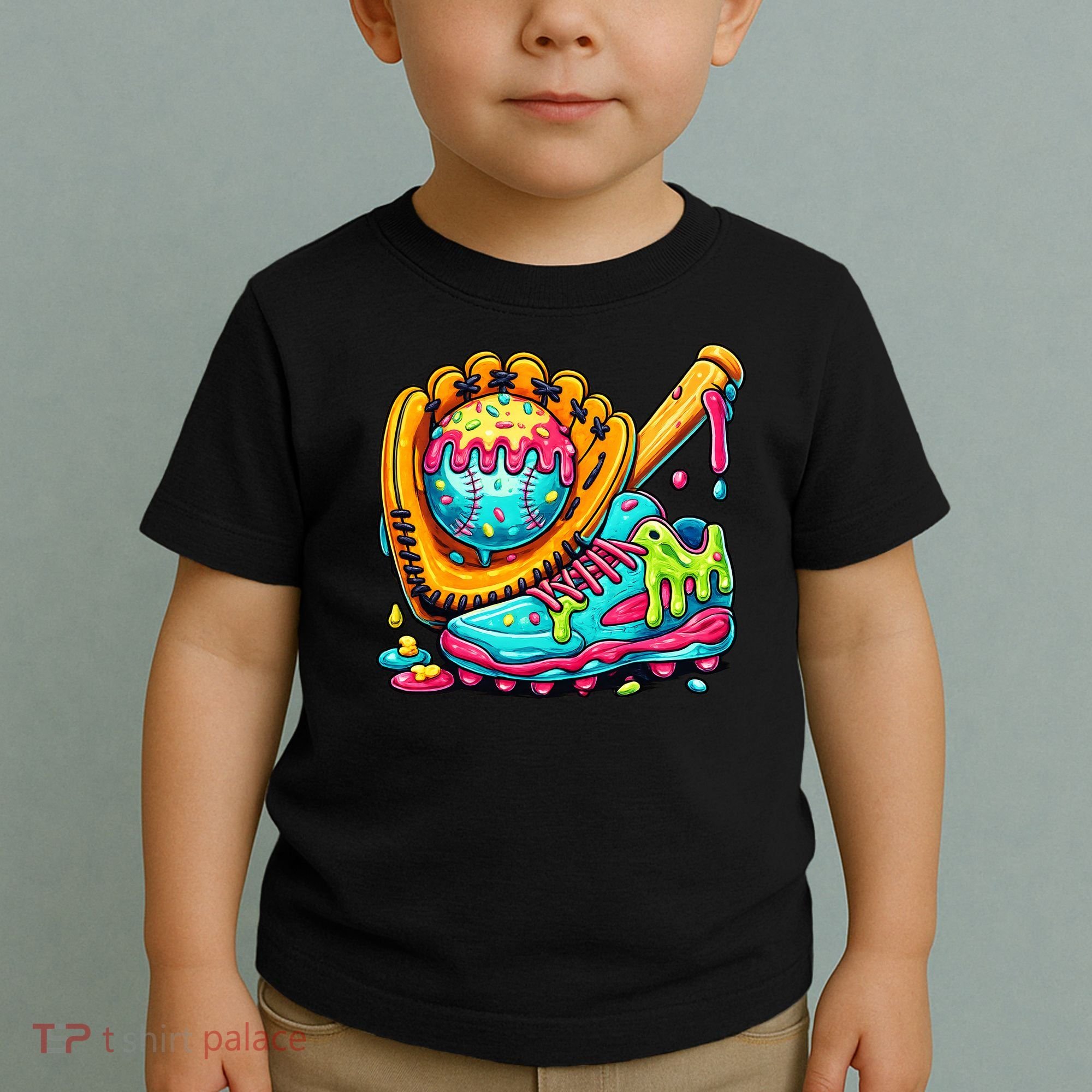 Ice Cream Drip Baseball Stuff Toddler T-Shirt