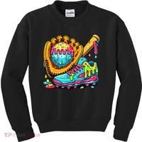 Ice Cream Drip Baseball Stuff Kids Sweatshirt thumb 0
