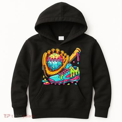 Ice Cream Drip Baseball Stuff Kids Hoodie