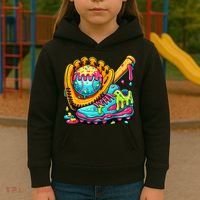 Ice Cream Drip Baseball Stuff Kids Hoodie thumb 3