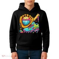 Ice Cream Drip Baseball Stuff Kids Hoodie thumb 4