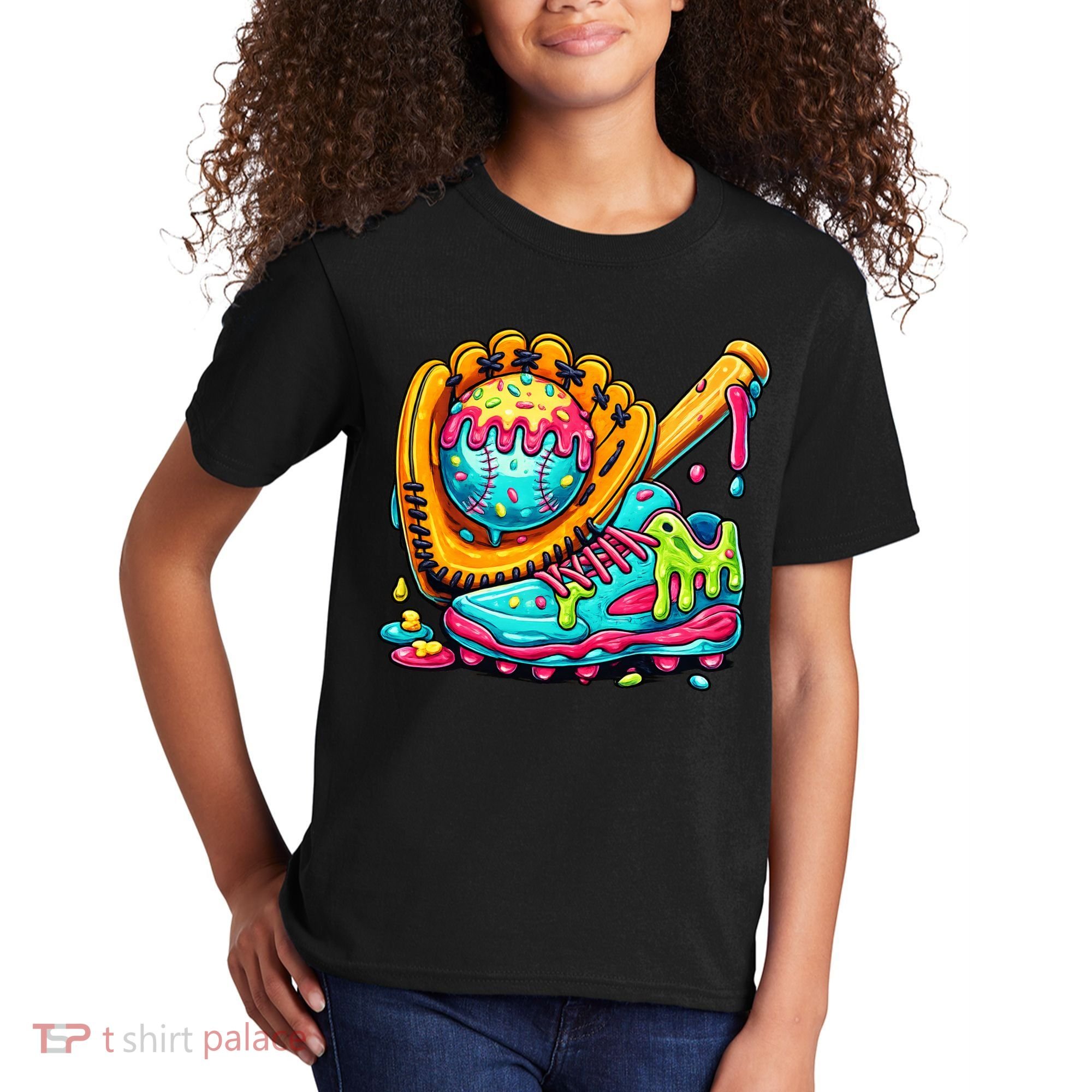Ice Cream Drip Baseball Stuff Kids T-Shirt