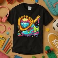 Ice Cream Drip Baseball Stuff Kids T-Shirt thumb 3