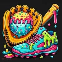 Ice Cream Drip Baseball Stuff Kids T-Shirt thumb 4