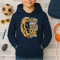 I Can Do All Things Through Christ Who Strengthens Me Philippians 4:13 Kids Hoodie thumb 2