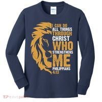 I Can Do All Things Through Christ Who Strengthens Me Philippians 4:13 Kids Long Sleeve Shirt thumb 0