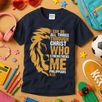 I Can Do All Things Through Christ Who Strengthens Me Philippians 4:13 Kids T-Shirt thumb 3