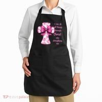 I Can Do All Things Through Christ Toile Cross And Bow Apron thumb 2