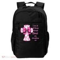 I Can Do All Things Through Christ Toile Cross And Bow Backpack thumb 0