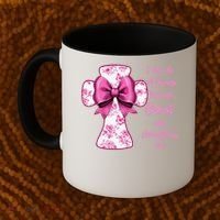 I Can Do All Things Through Christ Toile Cross And Bow Coffee Mug thumb 2