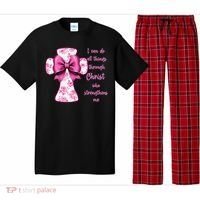I Can Do All Things Through Christ Toile Cross And Bow Pajama Set thumb 0