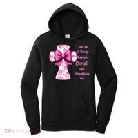 I Can Do All Things Through Christ Toile Cross And Bow Women's Hoodie thumb 0