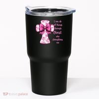 I Can Do All Things Through Christ Toile Cross And Bow Tumbler thumb 0
