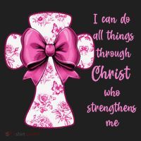 I Can Do All Things Through Christ Toile Cross And Bow Tumbler thumb 3