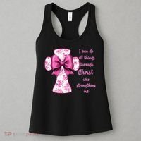 I Can Do All Things Through Christ Toile Cross And Bow Women's Tank Top thumb 3