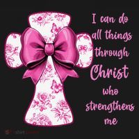 I Can Do All Things Through Christ Toile Cross And Bow Women's Tank Top thumb 5