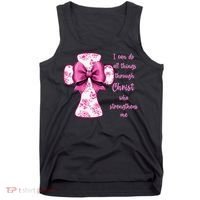 I Can Do All Things Through Christ Toile Cross And Bow Tank Top thumb 0